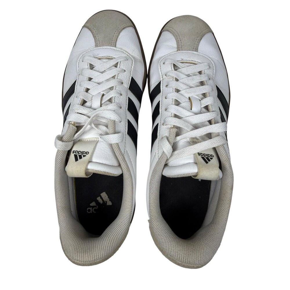 Adidas VL Court Womens 8.5 White Black Gum Leather Casual Sneakers - Picture 5 of 9